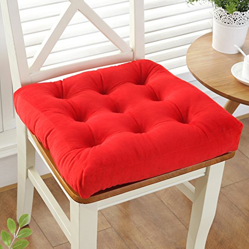 Cojín de felpa para coche y silla con acolchado cálido y mullido en rojo 2
