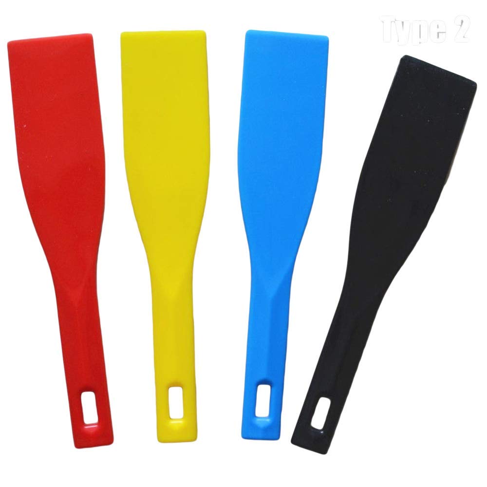 4 Sets of Ink Spatulas Screen Printing Plastic Knife Blade Ink Apply
