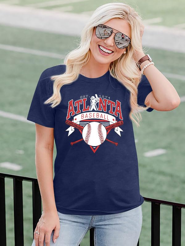 Baseball Shirts Women Baseball Mom T-Shirt Game Day Shirt Baseball Fan Tee Vintage Short Sleeve Tops3