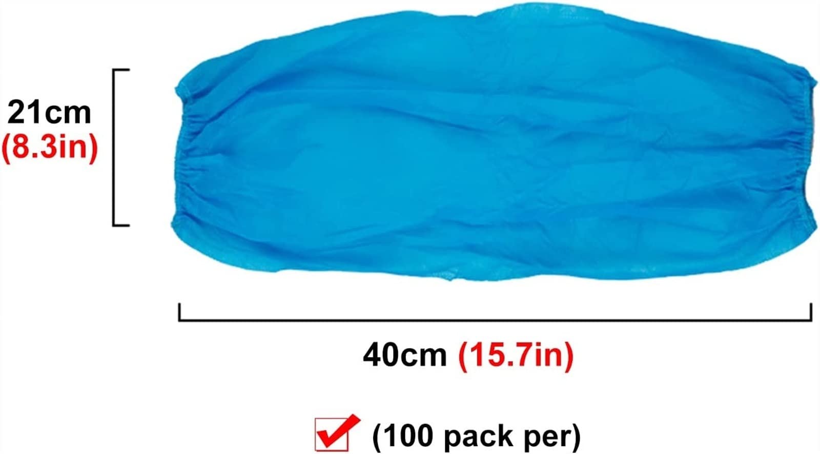 Manchons jetables, Manchons jetables, 100 pièces, Manchons Flexibles et Respirants avec Bande élastique, Housse de Protection nettoyante, hautement hydrophobe (Bleu)