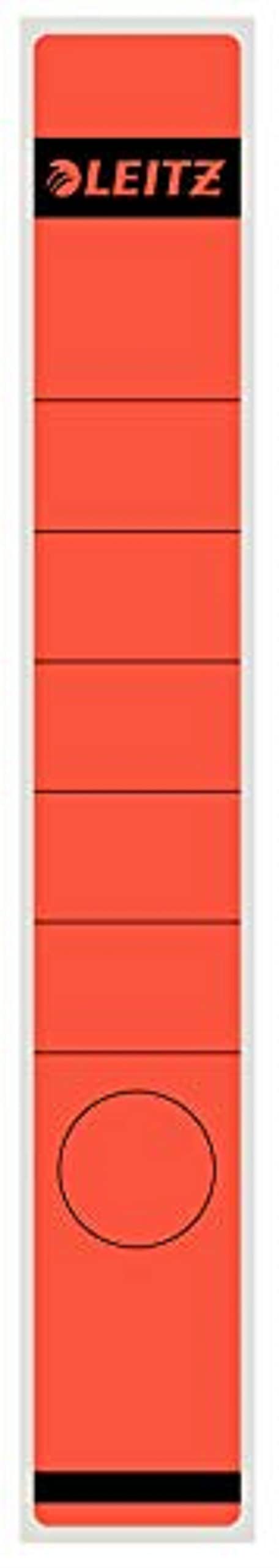 Leitz Spine Labels Self-Adhesive Long Slim Pack of 10 – Red
