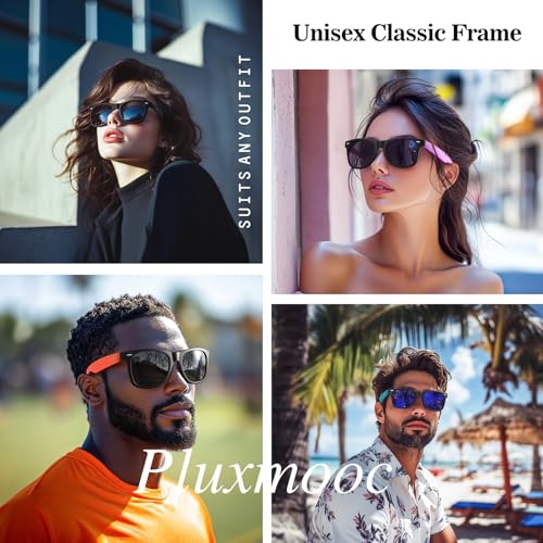Image of 4 Pack Polarized Sunglasses for Men and Women, Classic Black Frame with Colorful Temples, TAC UV400 Protection, Unisex Sunglasses for Driving Outdoor Use