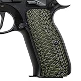 Cool Hand CZ 75 Full Size Grips with Snake Scale Texture, OD Green/Black, 0.26