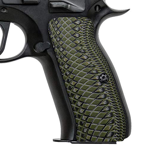 COOL HAND CZ 75 Full Size Grips with Snake Scale Texture, OD Green/Black, 0.26