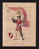  Kürschner Pelzer Felle Fahnenträger Original Lithographie lithography