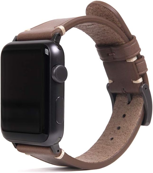 SLGDesign D7 STRIPE for Apple Watch 38 mm, Beige, Italian Premium Leather, Handcrafted
