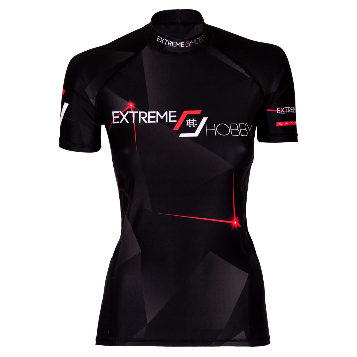 Rashguard damska koszulka z krótkim rękawem, szybkoschnąca, termoaktywna, ekstremalna technologia, fitness, joga, crossfit, XS, różowa