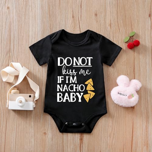 Nacho Do Not Kiss Me Baby Boy Girl Onesie Funny Unisex Infant Bodysuit Cute Romper Clothes 0-12 months (2-Pack)4
