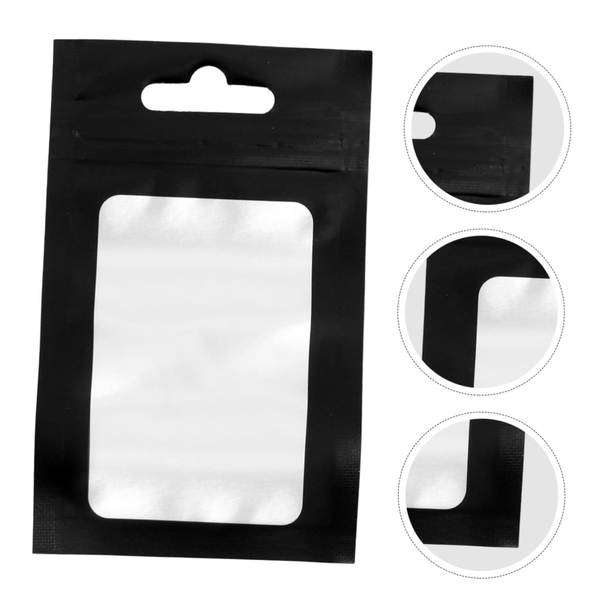 Ipetboom 100pcs Aluminum Foil Self Sealing Flat Pouches 6x10cm Resealable Food Storage Bags for Snacks and Treats Black Frosted Zipper Bags for Convenient Packing and Storage