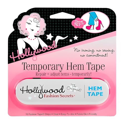 HF Secrets Fita de Bainha Rápida, Adesivo de Tecido, Transparente e Removível para Ajustes em Vestuá