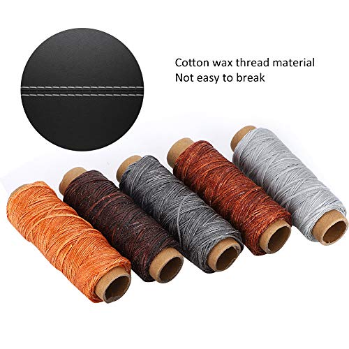 Hilo para coser cuero Grcfumo, set de 10 piezas de hilo encerado para manualidades, tiendas y costura miniatura 4