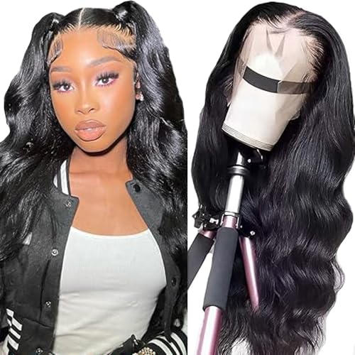 Perruque cheveux humain 24 pouces body wave 13X4 lace wig pour femme noire