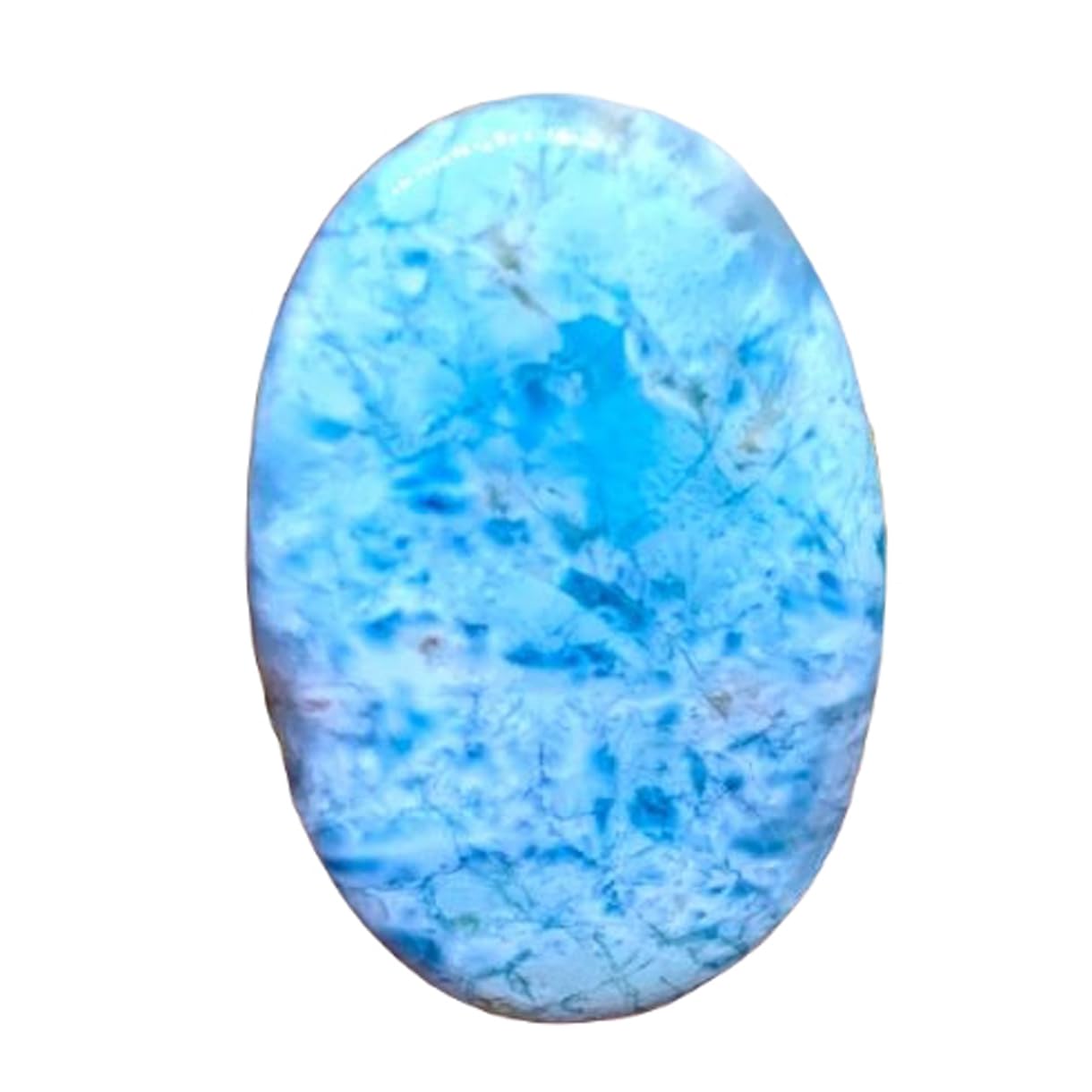 Gemme de larimar naturel ovale, la pierre de sérénité pour votre collier