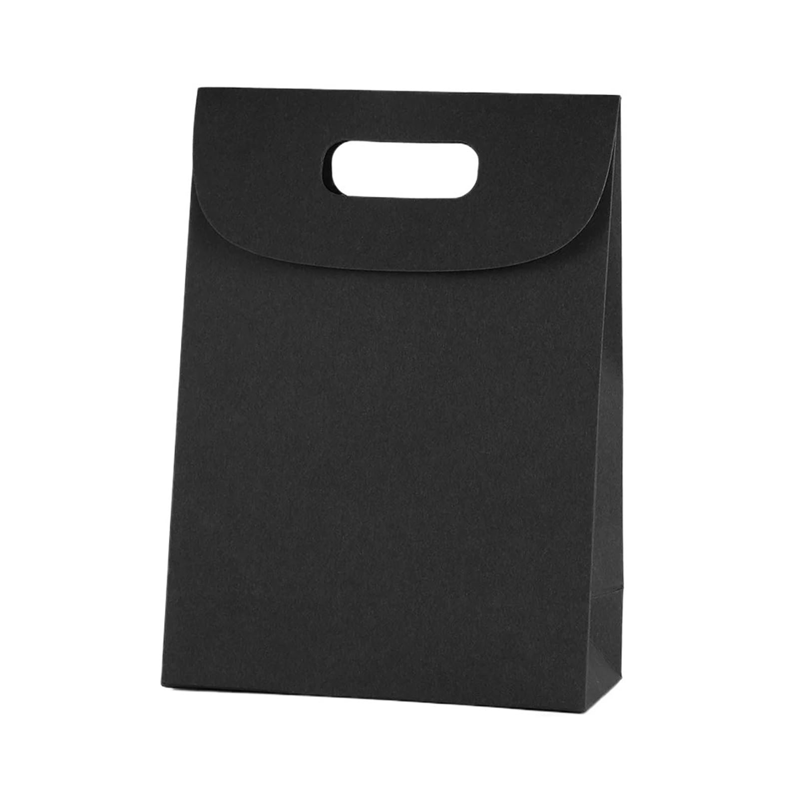 Sacchetto Regalo Kraft Carta Kraft for caramelle da 10/20 pezzi | Borsa da imballaggio Borsa ribaltabile regalo in tinta unita(Black,13x16x6cm-small,20pcs)