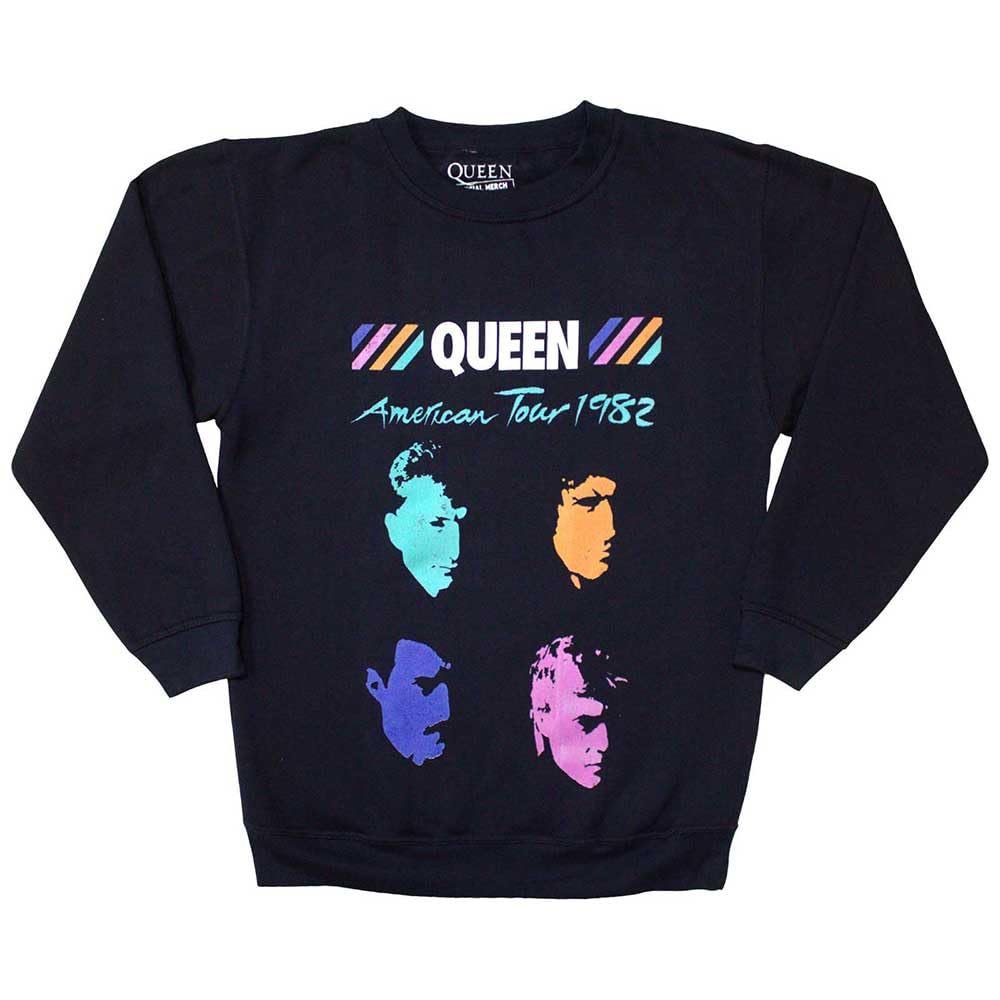 Rock Off officially licensed products Queen American Tour 1982 Band Logo Sweatshirt M Navy