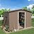 ALAULM 8'x6' Outdoor Storage Shed Outdoor Galvanized Metal Tool Shed with Vents & Sliding Door, Waterproof Garden Shed for Patio,Lawn,Backyard to Store Bikes,Tools,Brown