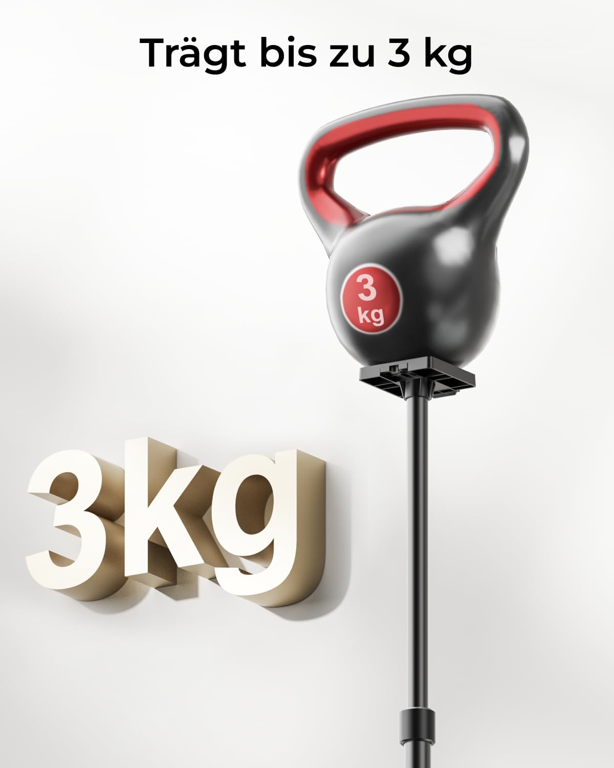 ULTIMEA 2er Set Universal höhenverstellbar, Schwarz Lautsprecher ständer, Boxenständer ausziehbar von 62 cm bis 93 cm für Satelliten & Regallautsprecher mit Einer Belastung bis zu 3 kg, Steady 310