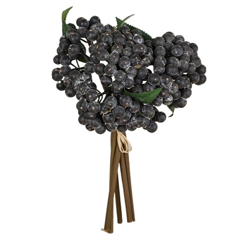 Bayas de acacia artificiales HUFFA en color negro para ramos de novia y bodas temáticas