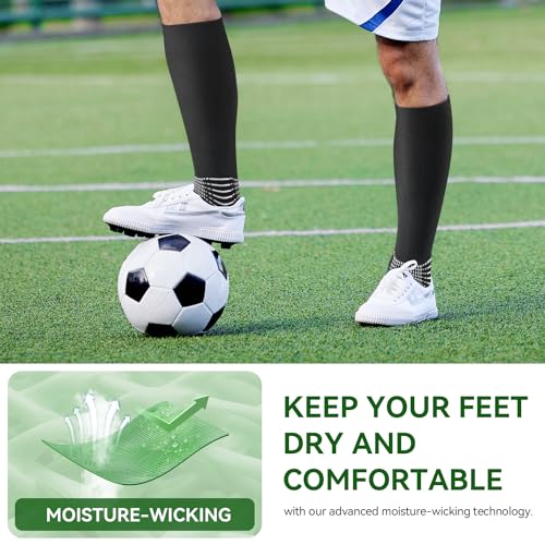 IRAMY Compressive Soccer Socks Ankle Compression Support Coolmax Wicking Anti-Slip Football Baseball Softball 1/2/3 Packs4