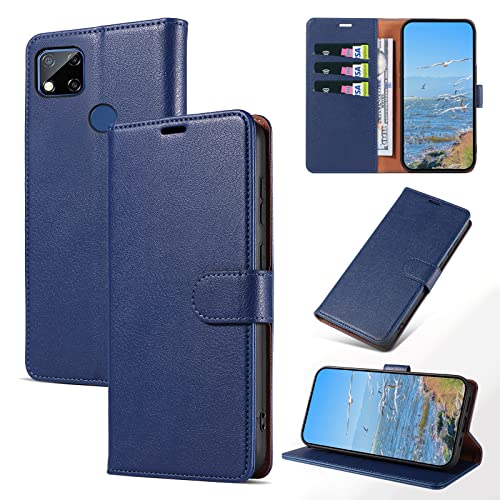 KKEIKO Cover per Xiaomi Redmi 9C, Antiurto Custodia in PU Pelle con Slot per Porta Carte, Magnetico Protettiva Cover per Xiaomi Redmi 9C, Blu
