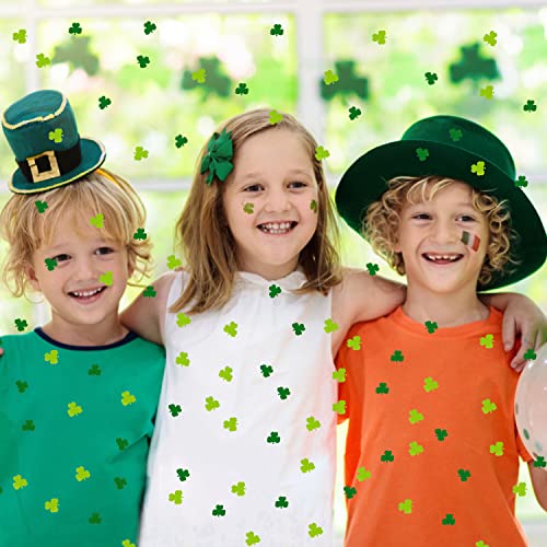 Image of FOIMAS Shamrock Table Confetti,2.1oz St Patrick's Day Foil Sequin Confetti Lucky Irish Clover Party Confetti Glitter for St Patrick's Day Party Decoration