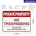 Sigo Signs, Private Property Sign, No Trespassing Sign, Violators Will Be Prosecuted, 18x24 Inches, 3M EGP Reflective .080 Aluminum, Fade Resistant, Easy Mounting, Indoor/Outdoor Use, Made in USA