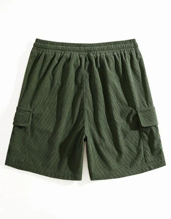 Image of Samfor Shorts for Men || Authentics Classic Men's Ribbed Polycotton Relaxed Fit Cargo Stretch Shorts || Lightweight & Quick Dry || Men Shorts Casual ||Shorts Pant for Men