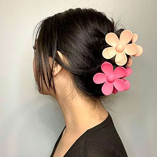 Flower Hair Clip Claw Clips Hair Clips For Women Girls, 6 Pcs Cute Hair Clips Non Slip Matte Hair Claw Clips For Thick Hair(6 Colors) #TOP1