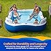 Blue Wave Premier Family Inflatable Pool with Seats – 88-in x 88-in x 26-in Four-Seater Pool for Backyard Fun – Durable 4-Person Inflatable Pool with Cover, Drain Plug & Repair Patch