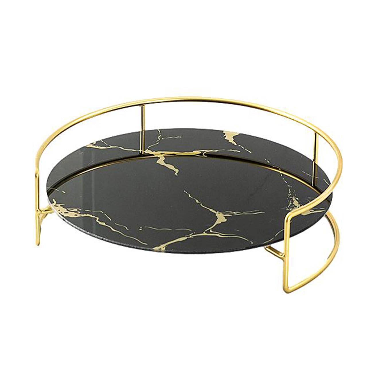 Amazon.co.jp: [Queen-b] 洗面台 トレー 丸型 大理石 ガラス 化粧品