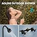 Aolemi Outdoor Shower Kit Fixtures Faucet System with High Pressure Showerhead 2-Handle Utility Exposed Shower with Brass Mix Valve 6 Inch Center Matte Black