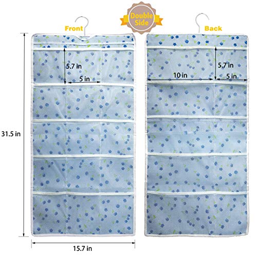 BB Brotrade Hanging Closet Organizers,Dual-Sided Hanging Underwear Organizers with Hanger,25 Mesh Pockets for Storage Bra, Socks,Lingerie,Makeup and Dorm Room Accessories (Blue) - Thumbnail 5