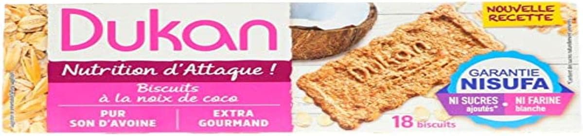 Diet, Oat Bran Cookies, Coconut, 6 Packets of 3 Cookies (37 g) Each