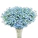HANTAJANSS 12 pcs Baby Breath Gypsophila Artificial Flowers Bouquets Fake Real Touch Flowers for Wedding Party Decoration DIY Home Decor 21" Blue