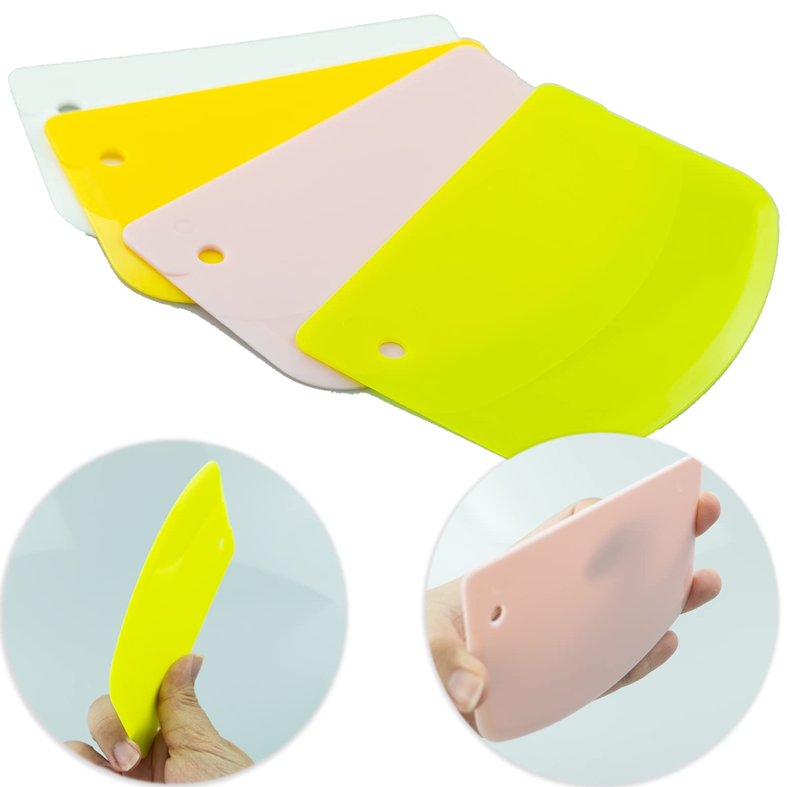 Set Da 10 Raschietti Per Impasto In Plastica PE, Flessibili E Morbidi, 11,4 X 9,9 Cm, Per Pane E Torte, Colori Bianco E Verde, Utensili Da Cucina