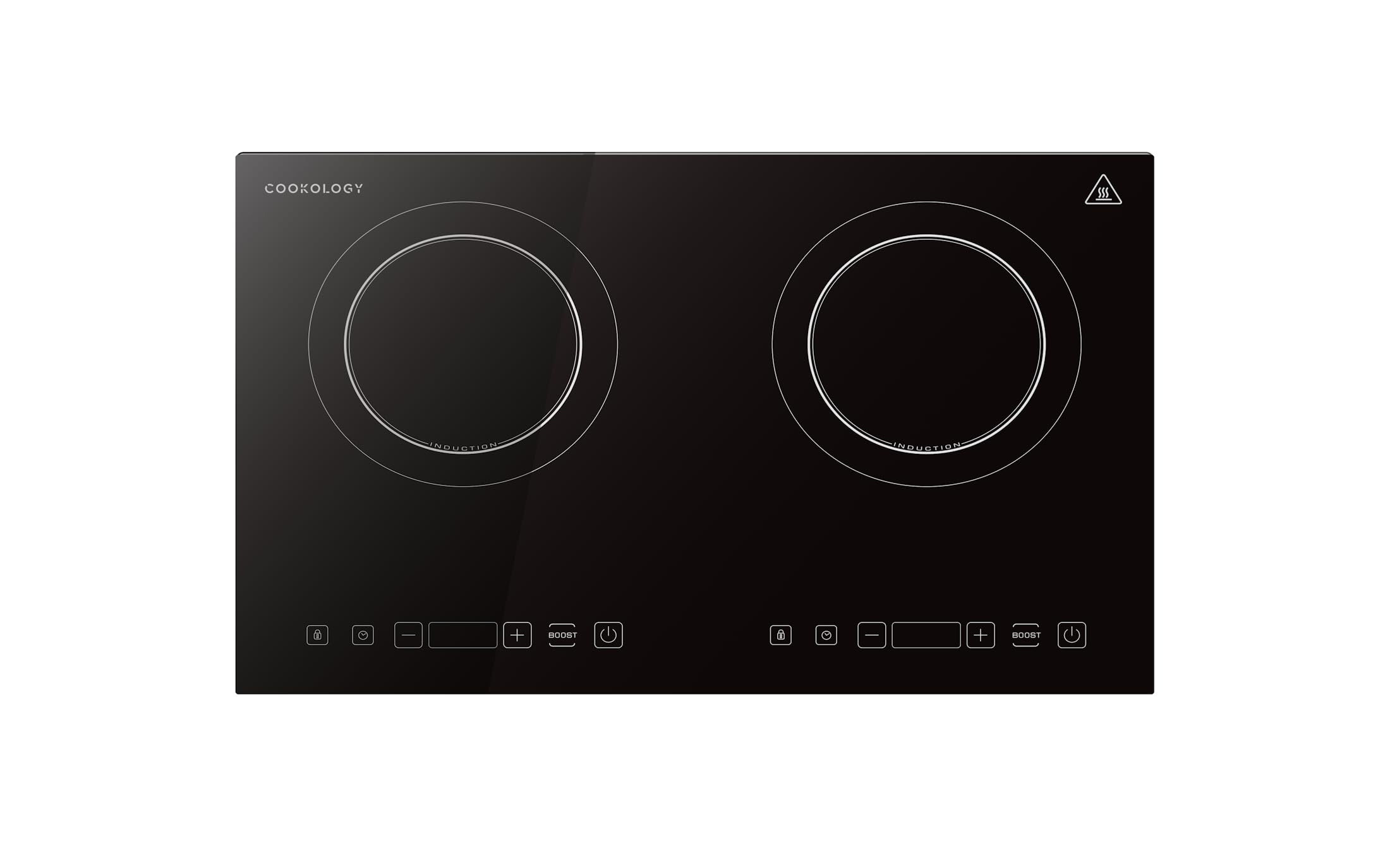 Cookology Dual Zone Induction Hob 3500W Portable Electric Cooktop - 2 Cooking Zones, Touch Controls, Timer, Child Lock, Energy Efficient, Lightweight Compact Design, Black