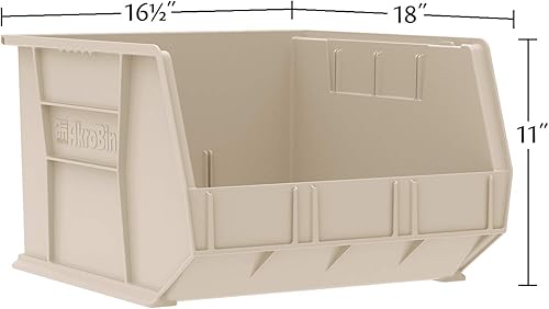 Miniatura 5 de Akro-Mils AkroBin Caja de almacenamiento de plástico apilable, 18 x 16 x 11 pulgadas, 3 unidades