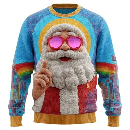 Generisch Weihnachtspullover Herren Ugly Christmas Sweater Hässliche...