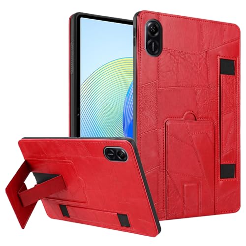 Coque Honor Pad X9 11.5" en cuir rouge rétro et TPU avec dragonne