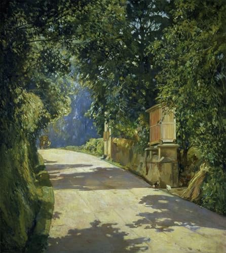 Cuadro en lienzo El Hórreo y el Carro, alta calidad artística de Francisco Llorens, 60x90cm