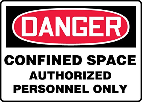 Panneau de danger pour espace confiné ultra résistant et visible en plastique épais