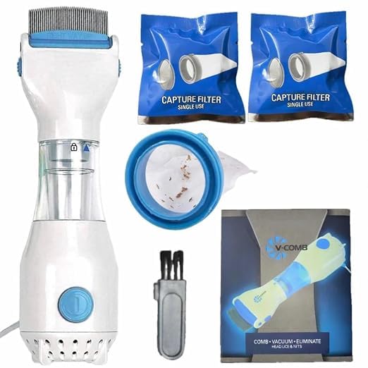 Electric Head Lice Comb – Chemical-Free Lice & Nits Removal Tool with Suction – Reusable Lice Capture Comb for Kids & Adults – Safe, Gentle, and Effective Hair Vacuum Machine-image-43