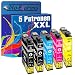 Produktbild Tito-Express PlatinumSerie 5 Patronen XXL kompatibel mit Epson T1811 - T1814 18XL XP-102 202 205 212 215 225 30 302 305 312 313 315 322 325 33 402 405 412 413 415 420 422 425 | je 18ml Inhalt