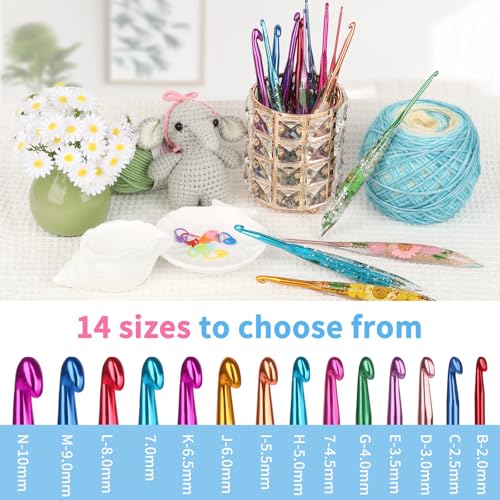 Image of Coopay Crochet Hooks, 4mm Ergonomic Crochet Hook with Floral Plastic Grips, Stylish and Unique, Ideal for Crocheting Blankets, Dolls, Shawls, Hats, Scarves (G-4.0mm)