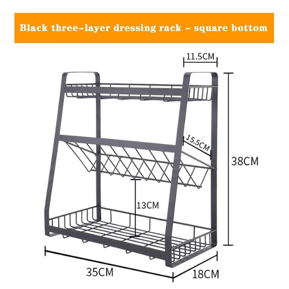 Estante de condimentos para encimera de cocina, estante de especias de 3 niveles, organizador y almacenamiento de especias de cocina, moderno organizador de condimentos para encimera,