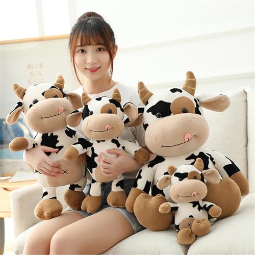 champracer Kuh Plüschtier, Plüschkuh Stofftier Flauschiges Kühe Tier Gefüllte Kuscheltier zum Kuscheln und Spielen, Toys Plüsch für Kinder & Erwachsene Weihnachten Geburtstagsgeschenk (30cm)