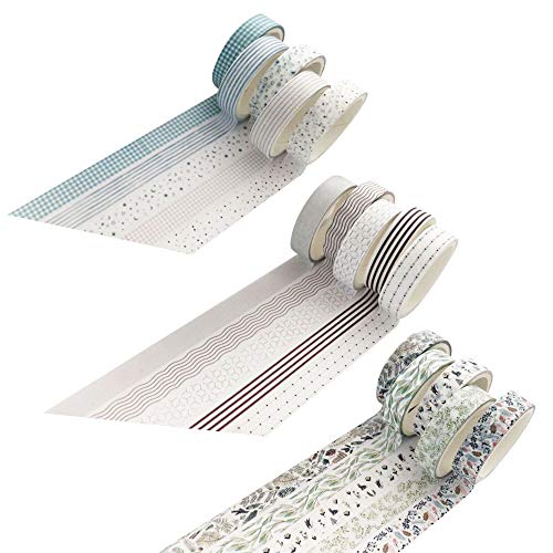 Kitchen-dream Juego de 5 rollos de cinta Washi, cinta adhesiva Washi, cinta adhesiva decorativa para niños y regalos, Halloween, día de Acción de Gracias, Navidad Cover