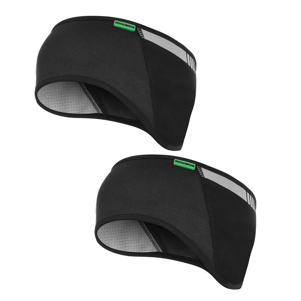 ROCKBROS Fleece Ear Warmers Headband Men Women for Running Cycling Biking Warm Ski Ear Band for Winter Cold Weather (Black*2)