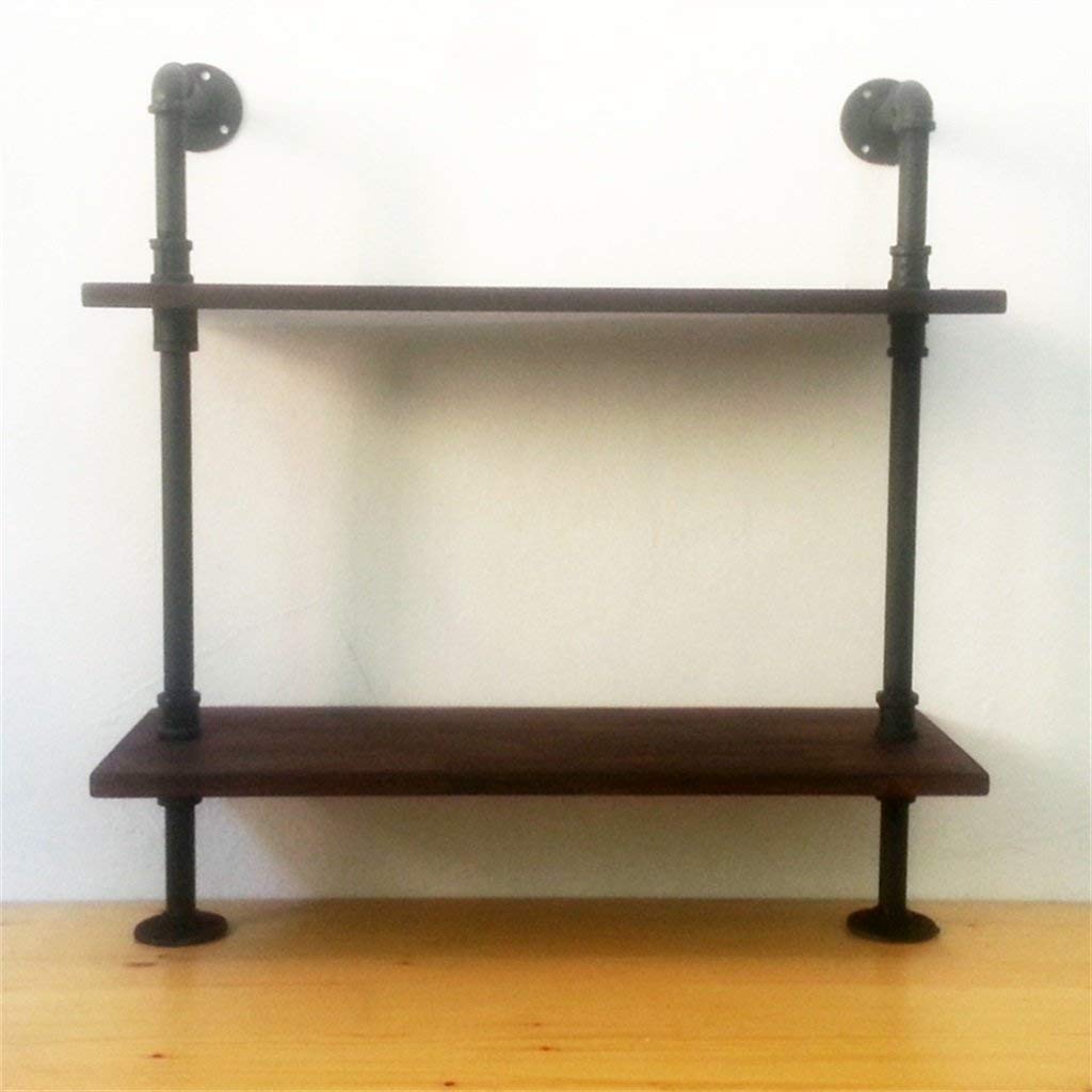 Étagère de rangement en tuyau métallique et bois avec 2 à 5 niveaux pour cloison de sol