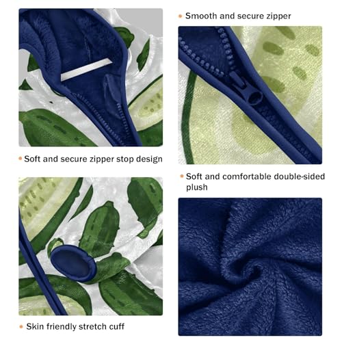 Cucumber Slices Pattern Repeated Background Toddler Fleece Jacket Girl Boys Hooded Fleece Jacket3